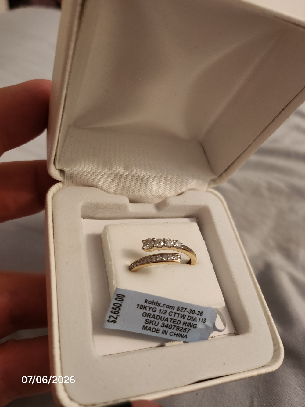 Kohl's Yellow Gold Graduated Diamond Ring Set